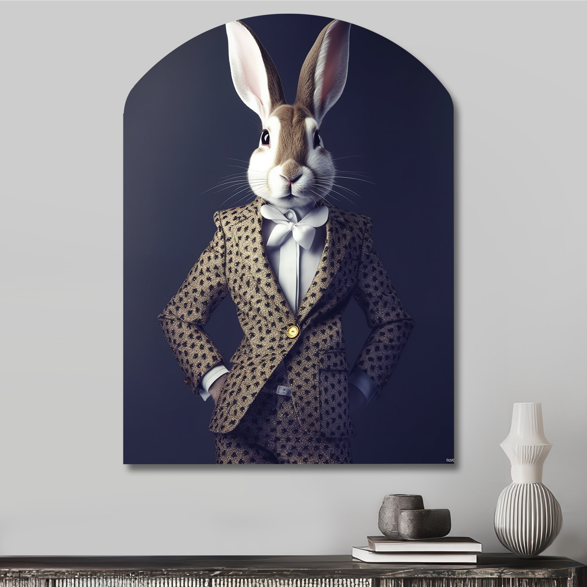Trinx White Rabbit In Fancy Suit - Animals Rabbit Arch Shape ...