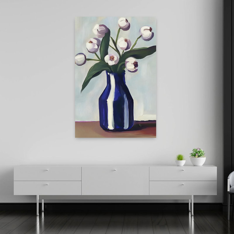 Art contemporain, art contemporain abstrait, tulipe, H 60 po x l 40 po