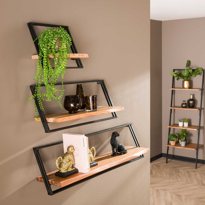 Hajar 3 Piece Rectangular Bracket Shelf
