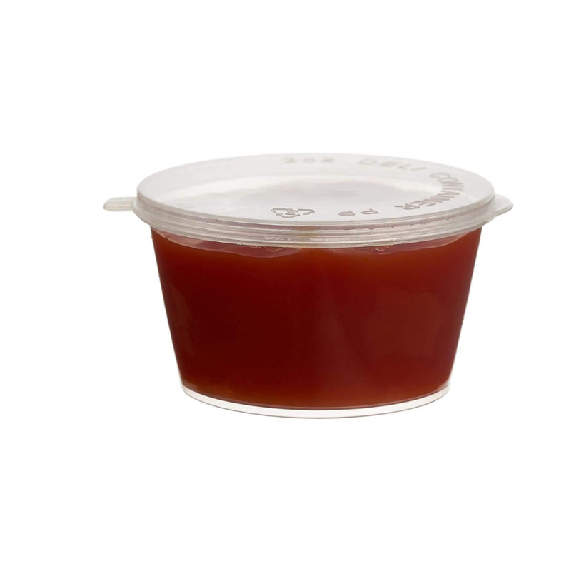  Tasses à portion en plastique 2Oz avec couvercle à charnières - pour les sauces, les échantillons, le Slime, Jello Shot et le rangement des aliments (800)