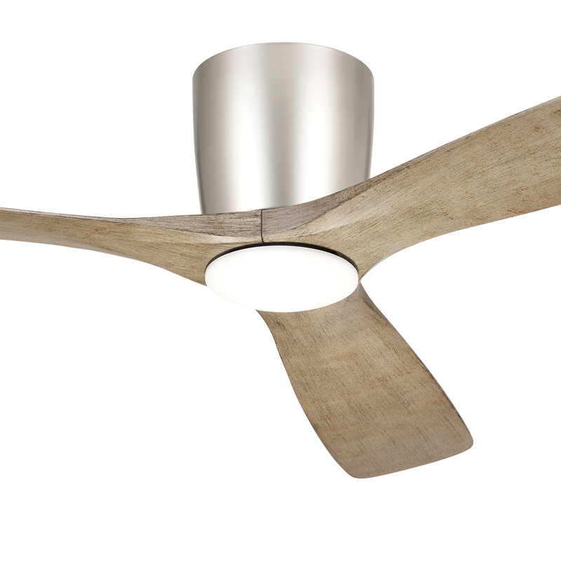 Volos 54'' Ceiling Fan with LED Lights, Brushed Nickel/Distressed Antique Gray