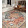 Oriental Tiger Print with Floral Machine Washable Area Rug