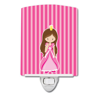 Brunette Girl Princess Ceramic Night Light