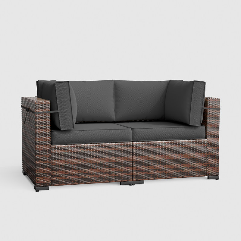 2 - Person Outdoor Seating Group With Cushions, Gray