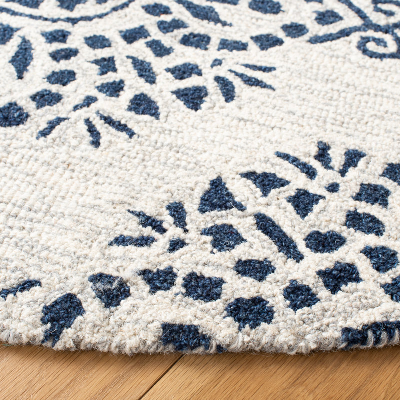 Benninger Micro-Loop Hand Tufted Wool And Cotton With Latex Geometric Rug, Rectangle 8' x 10'