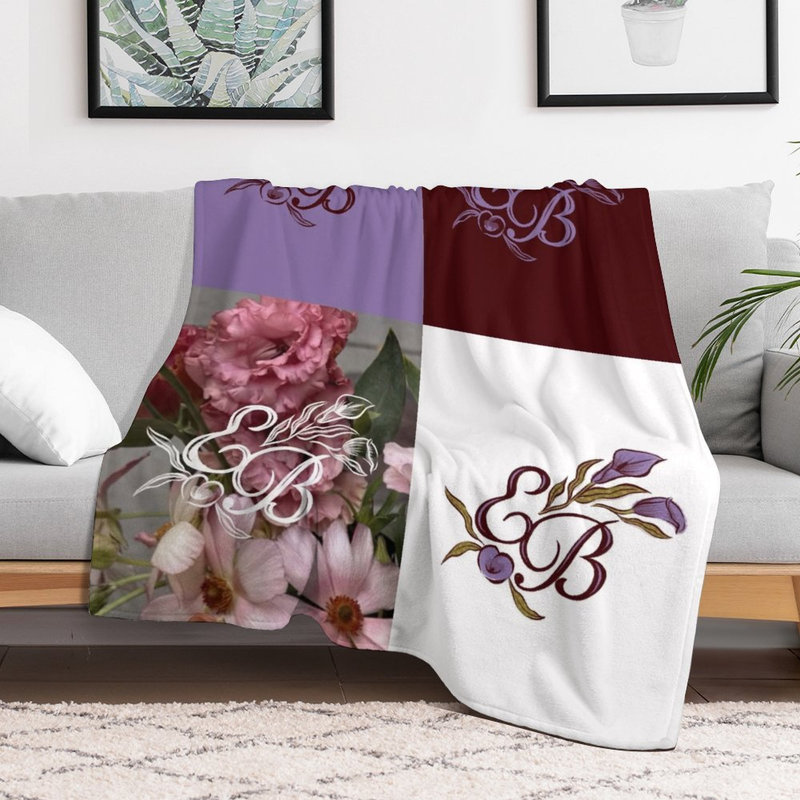 Jeté élégant en flanelle de luxe Monog, 40 po x 50 po
