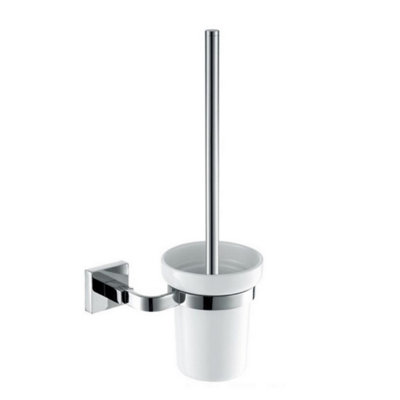 Brosse de toilette murale et porte-14in. h Squadra
