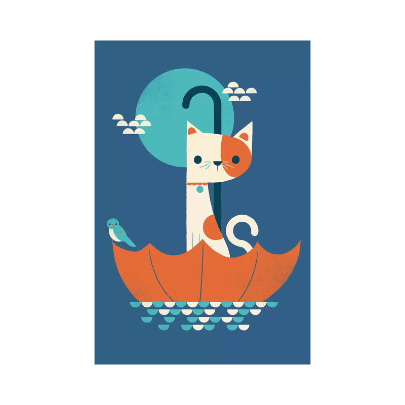 Cat In Umbrella by Jay Fleck - Wrapped Canvas Print, 66.04 cm H x 45.72 cm W x 1.91 cm D