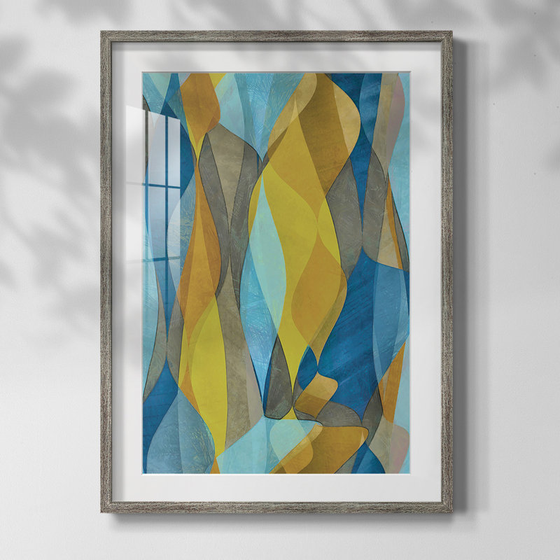 Cascade colorée II, Papier encadré argent vieilli, Blanc, H 20 po x l 16 po