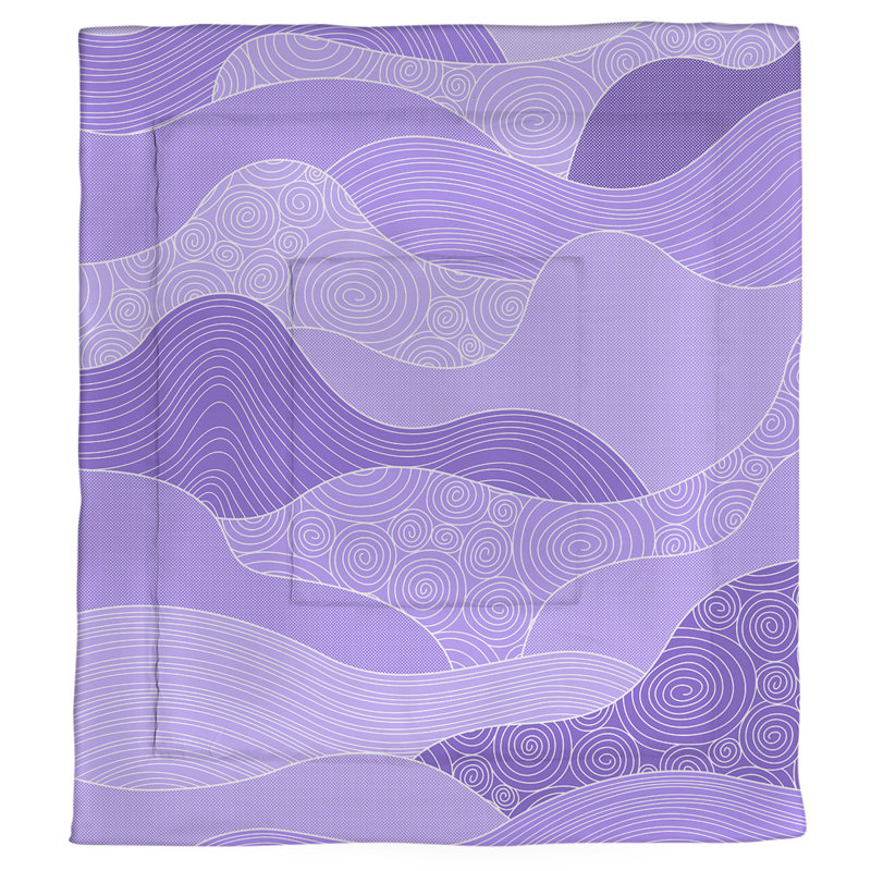 Édredon réversible abstrait Katelyn Elizabeth, Édredon simple TG, Violet