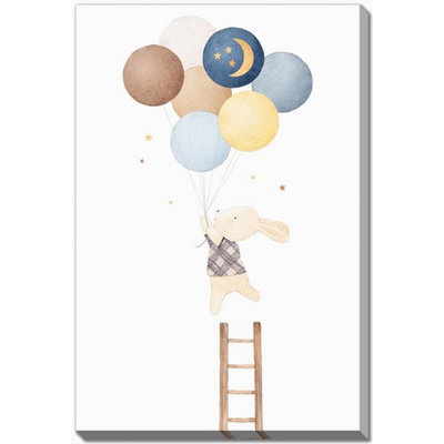 Bunny Balloons Canvas Wall Art