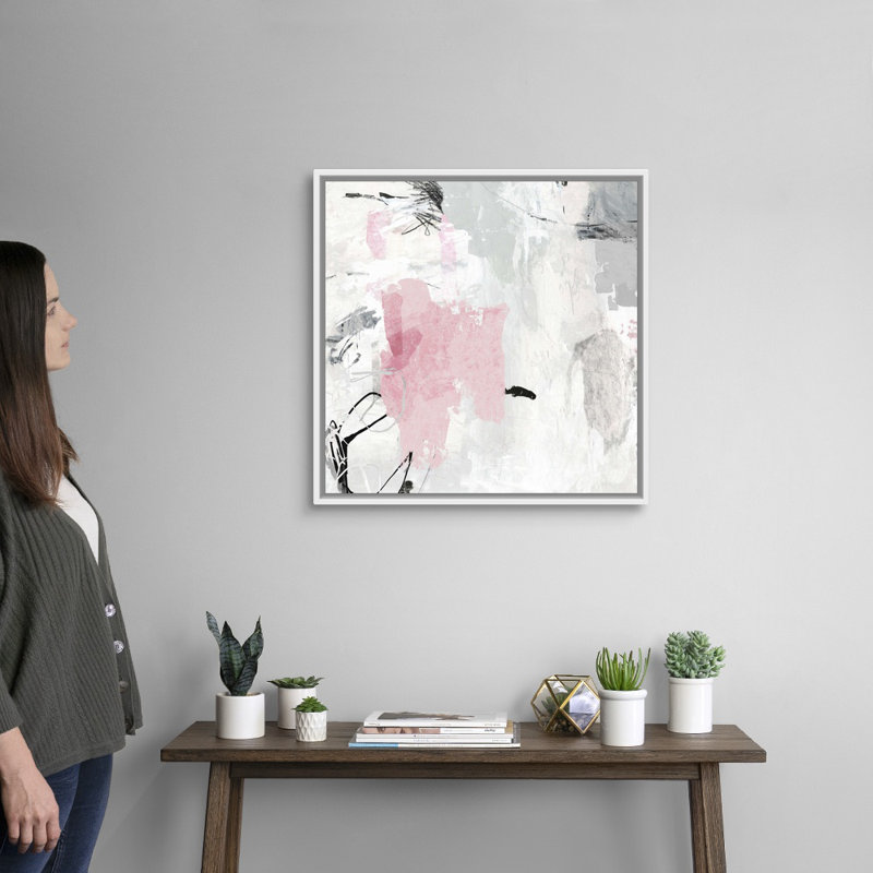 Gris gris II - reproduction d'art sur toile, Toile avec cadre flottant, H 26 po x l 26 po, Blanc