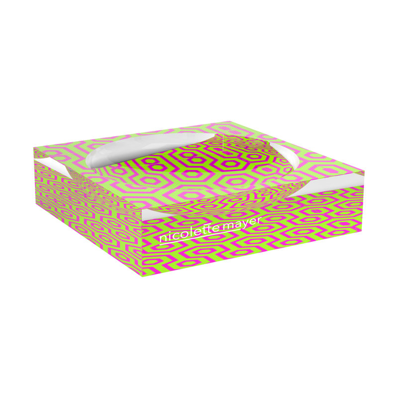 Eyepop Lime Fuschia Acrylic Candy Catchall Dish, 6"W x 6"D x 2"H