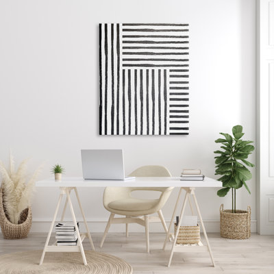 Dominante à motifs, lignes perpendiculaires abstraites minimalistes par - impression