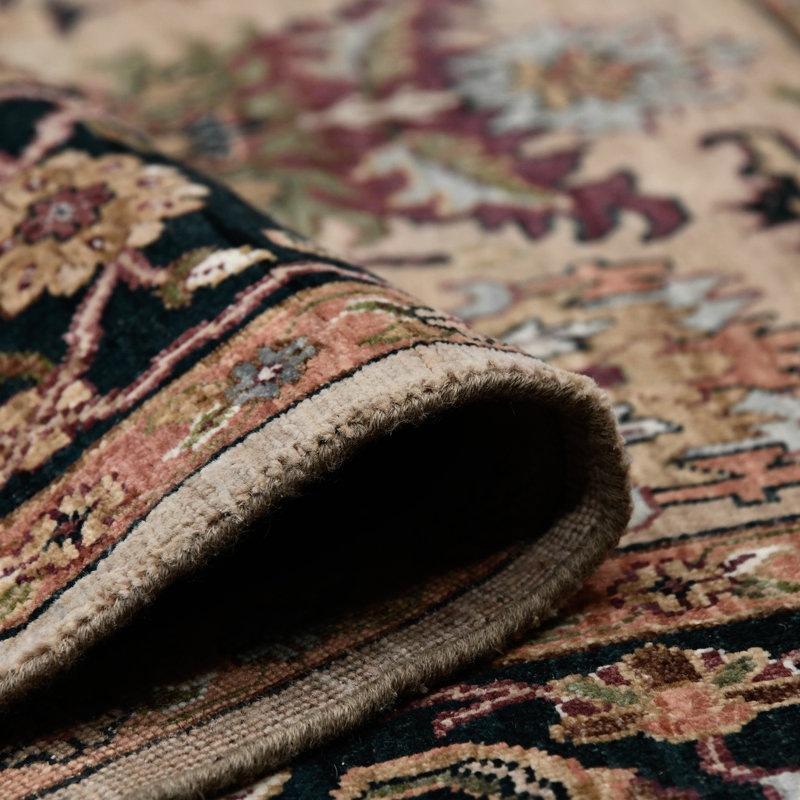 Tapis oriental en laine noué à la main brun clair Missoula, Tapis de couloir beige