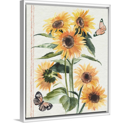 " Autumn Sunflowers I " Painting Print