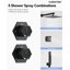 Système de douche thermostatique à pluie haute pression 12 ", ensemble de robinet de douche mural avec douche à main et jet corporel-92522942
