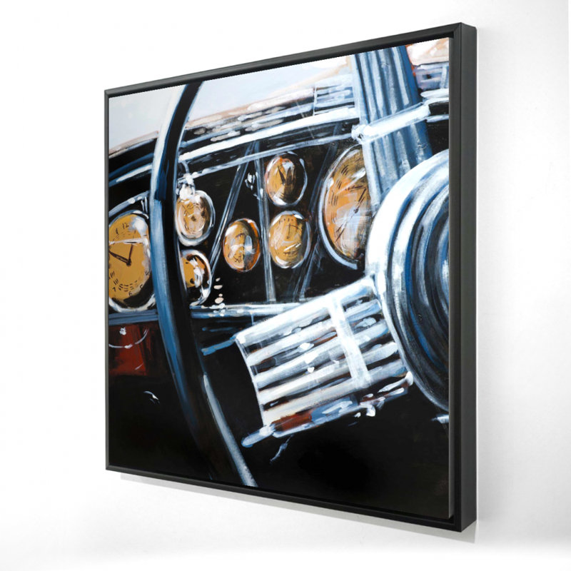 Reproduction intérieure de voiture rétro sur toile, H 24 po x l 24 po