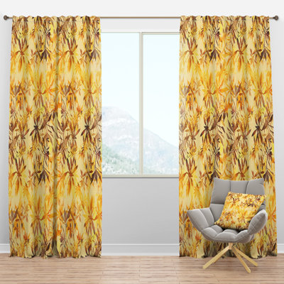 Imprints Abstract Herb Mix Pattern - Traditional Velvet Curtain - Room darkening - 1 panel