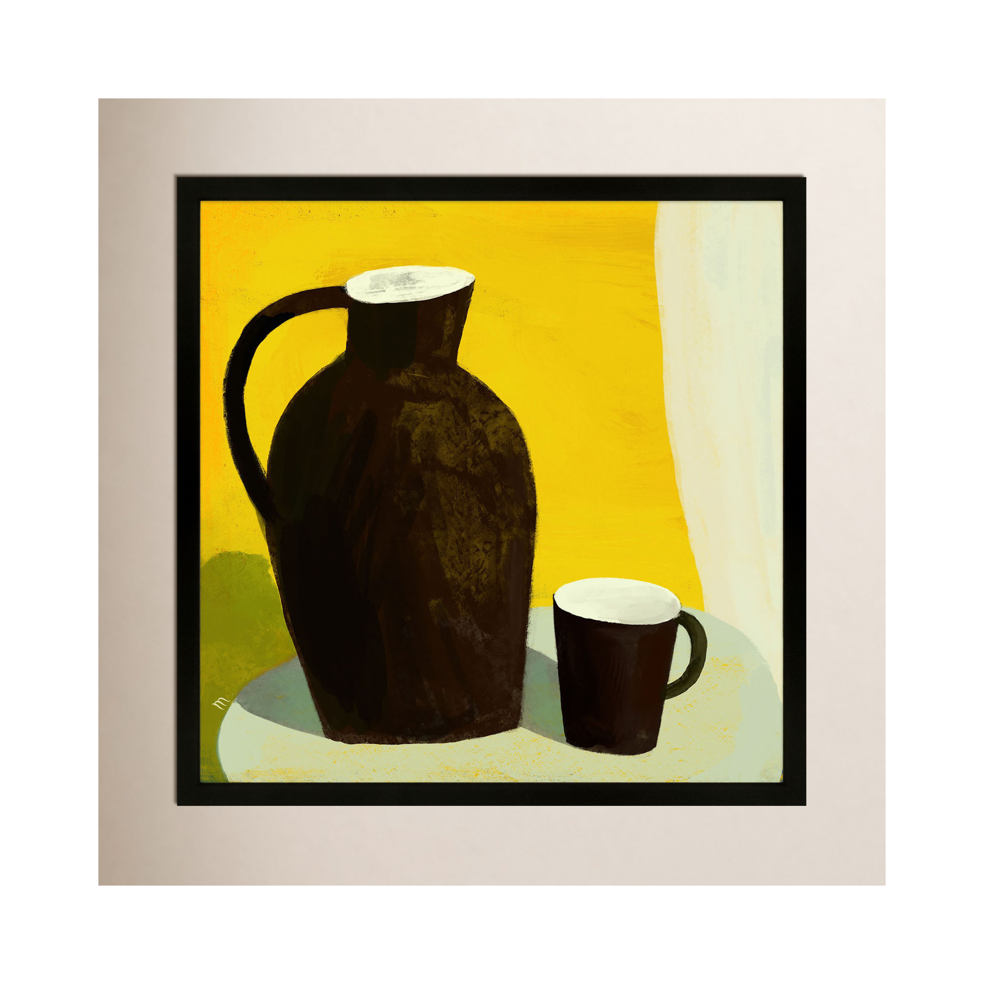 The Yellow Room by StudioM, 16" H x 16" W x 1.25" D, Black