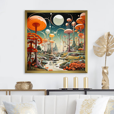 Rêves de champignons colorés Mid-Century Mid-Century I - impression