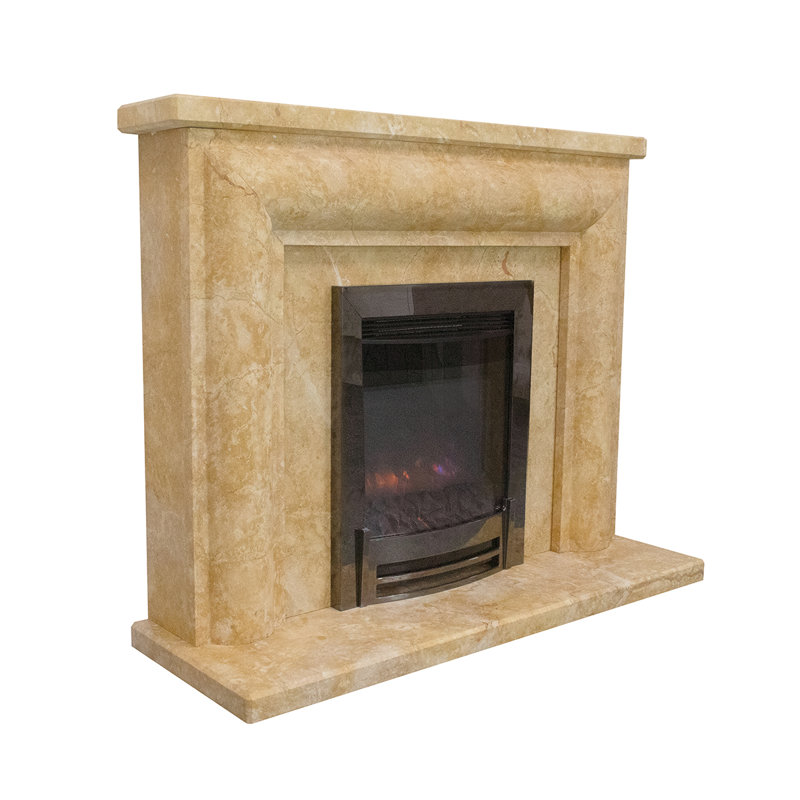 Hand Carved Stone Fireplace Surround