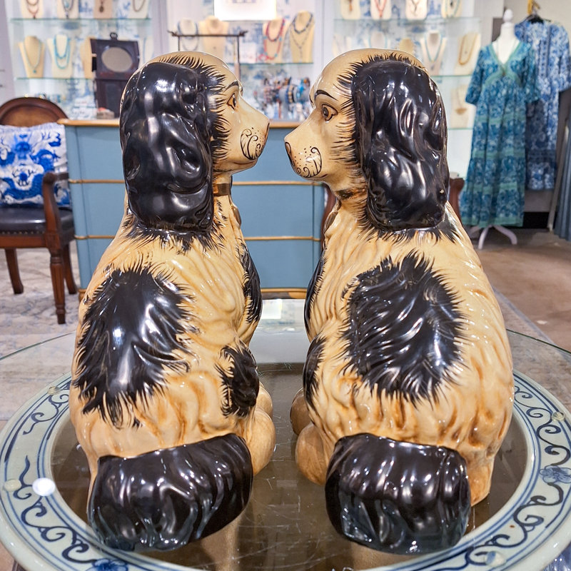 Animals Figurines & Sculptures, Blue/Cream