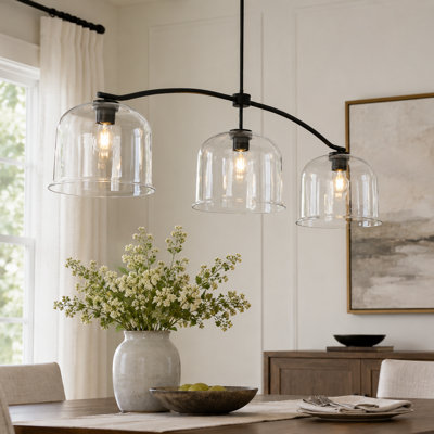 Justyce 3-Light 55.9"W Oversized Kitchen Island Pendant