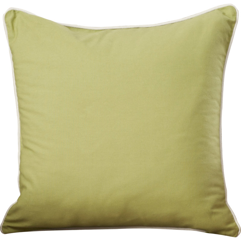 Coussin décoratif en coton, A, Ivoire / lime, 22 po x 22 po