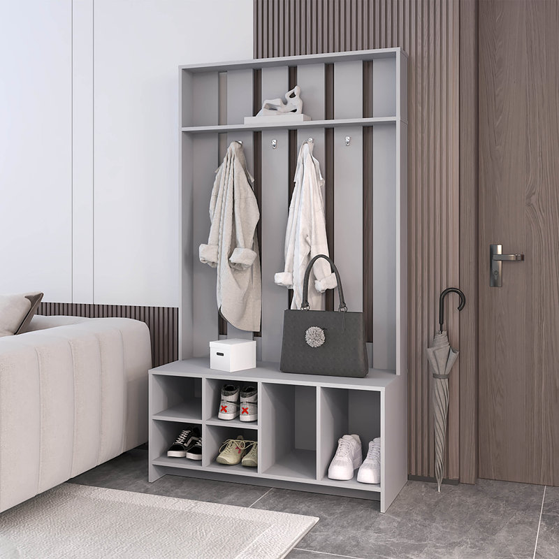 Portemanteau en mélamine, espace de rangement ouvert en Y