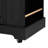 K&K 53'' Farmhouse Kitchen Island With Two Tempered Glass Cabinet Doors, Power Outlet, Rolling Kitchen Cart On Wheels With Drop Leaf, 5 Open Side Racks, 3 Drawers, For Kitchen, Dining Room, Black