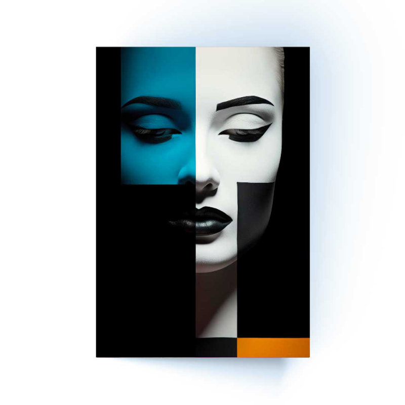 «Mosaic Woman», ensemble de 3 reproductions d'art sur acrylique, H 47 po x l 97 po x P 1 po