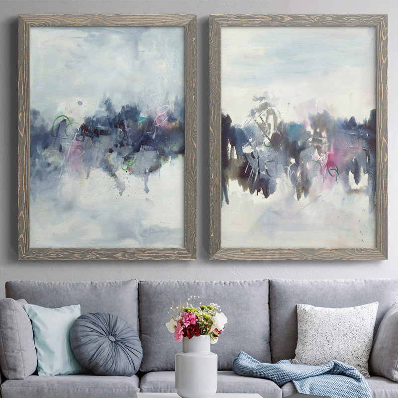 Birds I-Premium, toile encadrée - prête à être accrochée, gris, H 31,5 po x l 88 po x P 1,5 po