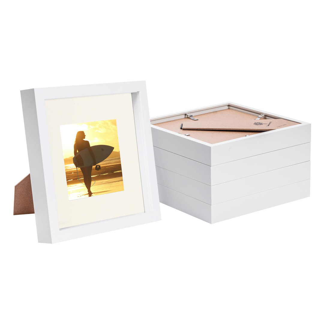 Nicola Spring - 8" x 8" White 3D Box Photo Frames
