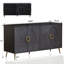 Buffet Modern 4 portes en bois - Buffet laqué noir-1355644146