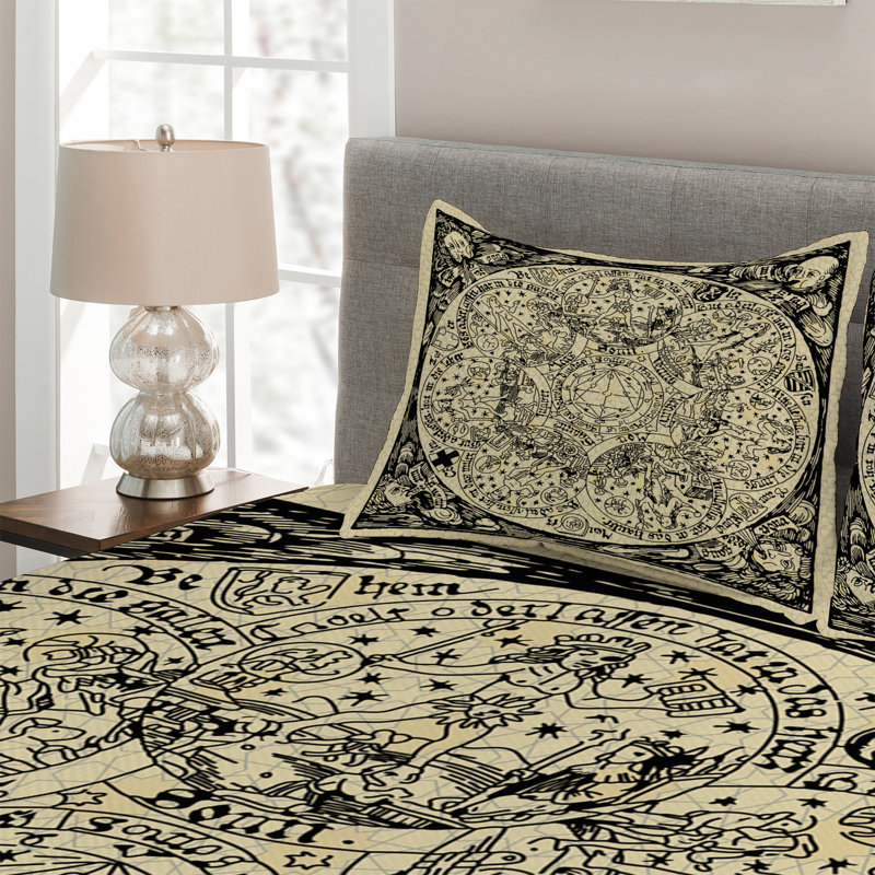 Eclectic Polyester Coverlet, King Bedspread + 2 Shams
