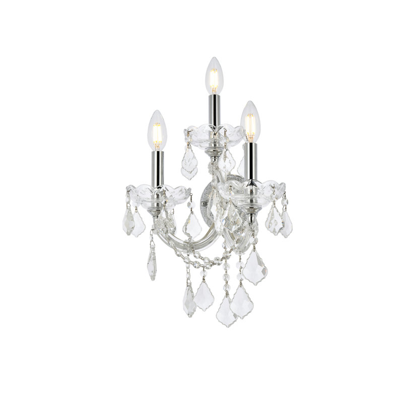 Maria Theresa Mordechay Clear Royal Cut Crystal, 19" H x 12" W x 12" D, Chrome, 3