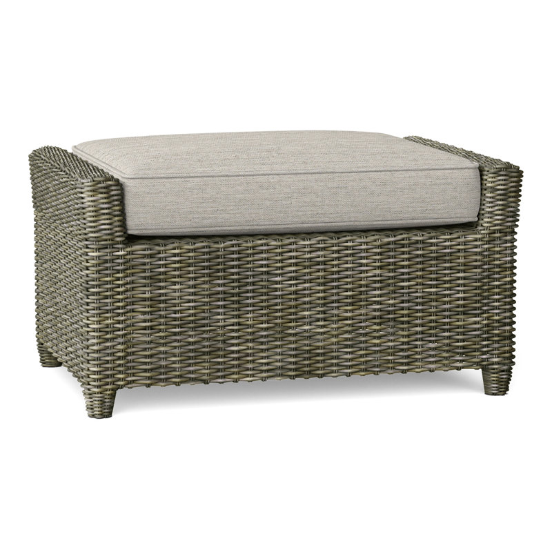 Sag Harbor Outdoor Ottoman, Fog, Driftwood