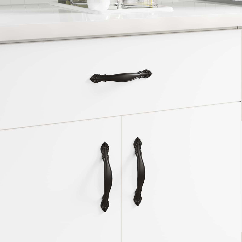 Vidaxl Handle Black Zinc Alloy Cabinet Drawer Pull Door Hardware Knobs Kitchen