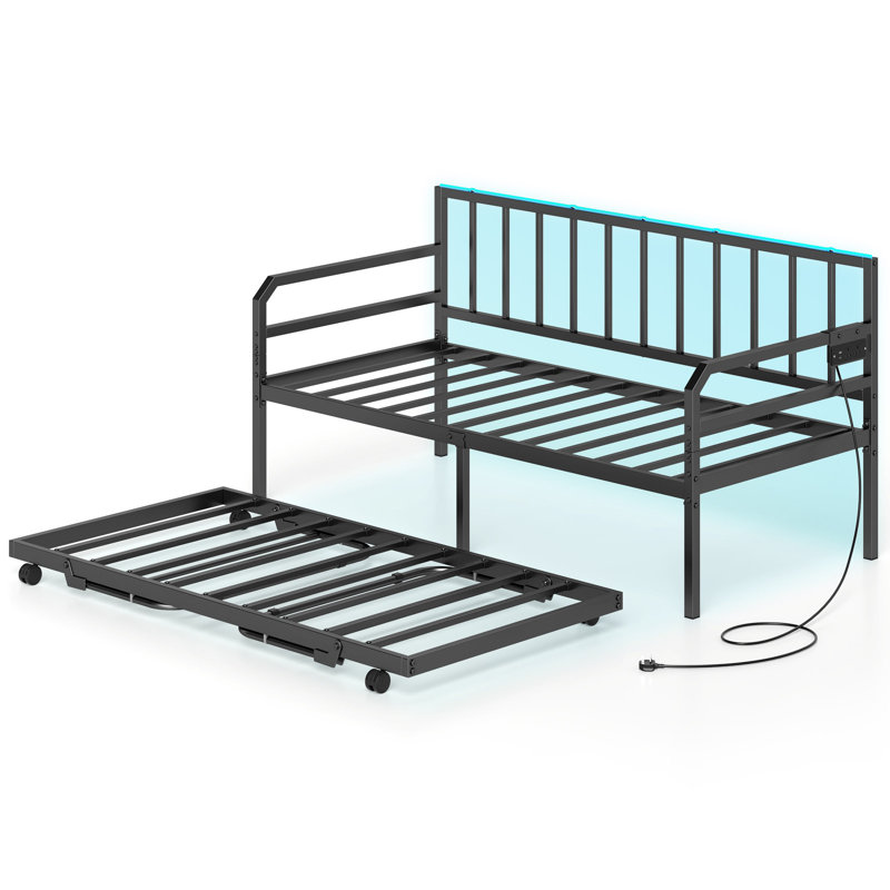 Metal with Trundle, Black