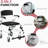 Shower Chair, 17" Seat Width, Black, Waterproof, Detachable Bucket For Elderly Mobility Assistance Accessibility Wheelchair With Shock-absorbing Wheels, Disabled