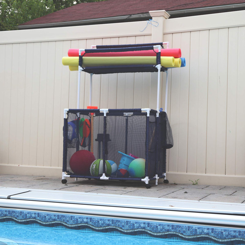 Essentially Yours 37'' W 0 Gallons Water Resistant Plastic Deck Box with Wheels, Blue