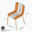 Chaises modernes en plastique à blocs de couleur à rayures - ensemble de 4 avec pieds en métal pour l'intérieur et l'extérieur