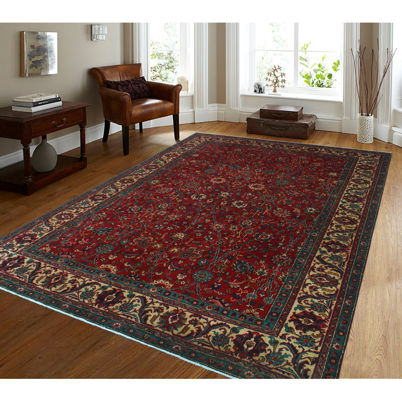 Tapis rouge noué à la main de conception unique 7 pi 2 po x 9 pi 6 po Jamiroquai