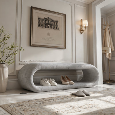 Banc rembourré en chenille de 52,17 po de largeur