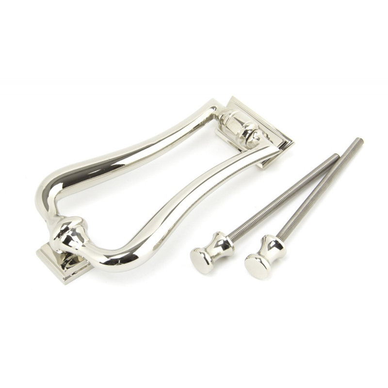 Art Deco Slimline Door Knocker, Polished Nickel