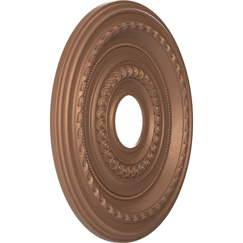 Médaillon Cole en PVC thermoformé pour plafond, H 16 po x l 16 po x P 1 po, Cuivre vieilli