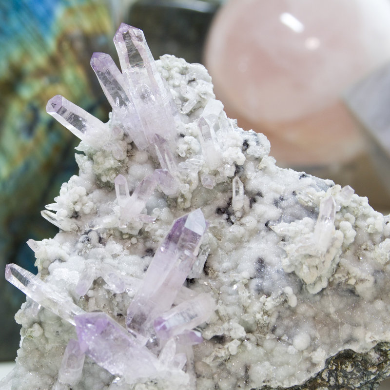 Améthyste amas sur Druzy Matrix