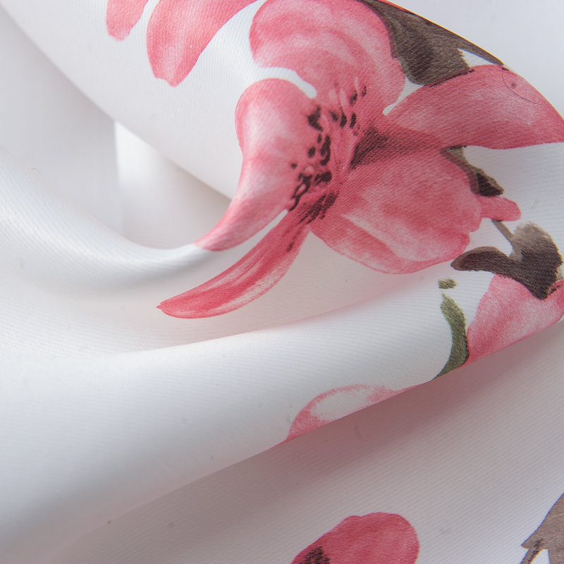 Rideau simple avec œillets Traviss, Blanc / rose