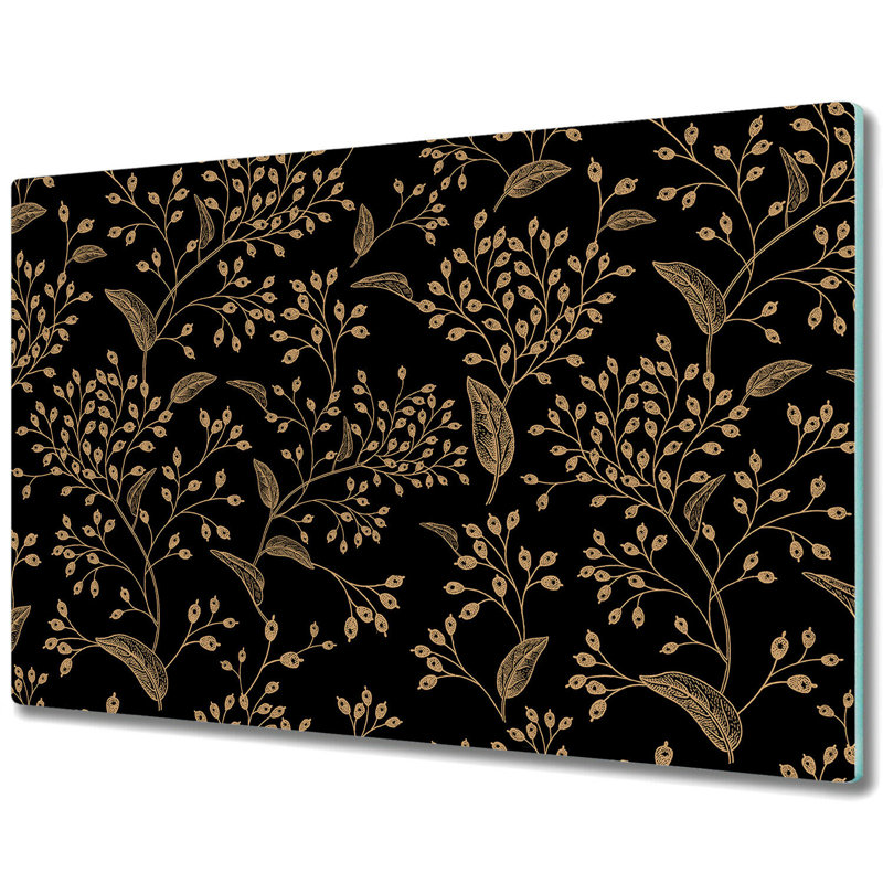 Dipalma Tempered Glass Leaves Chopping Board, 52cm x 80cm